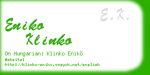 eniko klinko business card